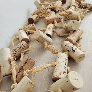 Christmas cork garland wine theme tree holiday decor upcycled crafting