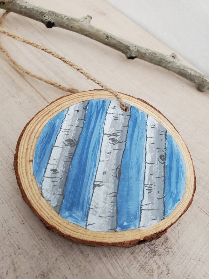 Aspen tree Christmas Ornament Park City Wood Slice original Etsy