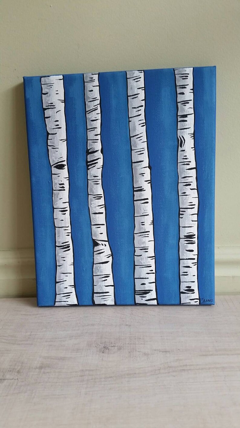 Aspen Tree Painting Art White Birch Illustration Park City Etsy