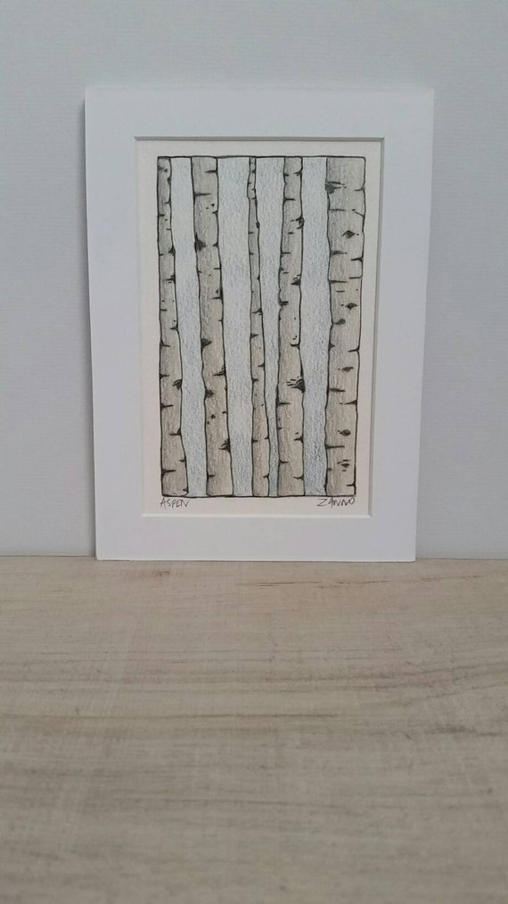 Aspen Tree Drawing Art White Birch Bark Park City Utah Artist