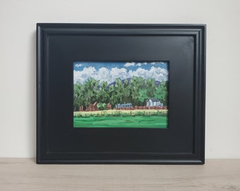 Midway Utah Farm painting original framed wasatch plein air