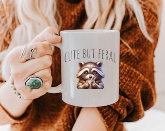 Cute Raccoon Lover Ceramic Coffee Mug, Feral Raccoon Mug, Funny Mug Gift, Animal Ceramic Mug, Funny Raccoon Mug For Tea, Raccoon Coffee Mug