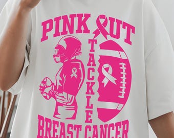 Pink Out Football Breast Cancer Awareness Png - Game Day Design (Digital Files)