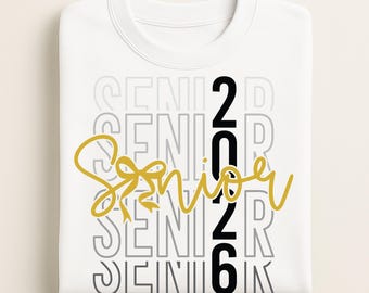 Senior 2026 Coquette Bow SVG: Graduation Shirt Design (Digital Download)