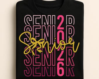 Senior 2026 PNG + SVG: Graduation Sublimation Design (Digital Download)