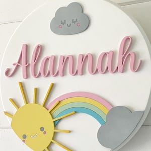 Personalized Rainbow Nursery Name Bedroom Sign