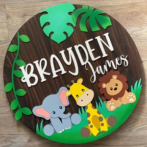 Personalized Jungle Nursery Name Bedroom Sign