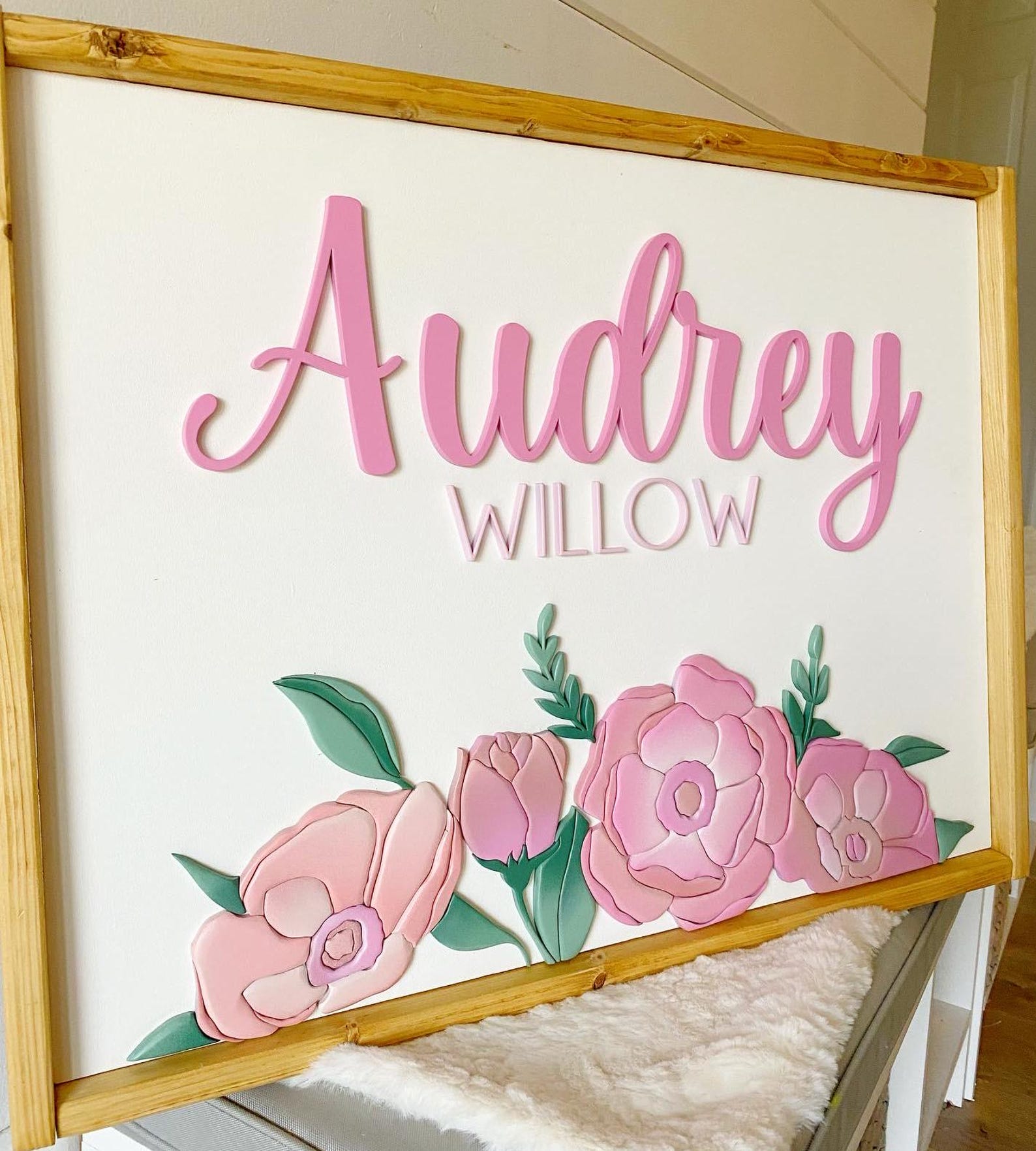 Personalized Floral Nursery Name Bedroom Sign - Etsy