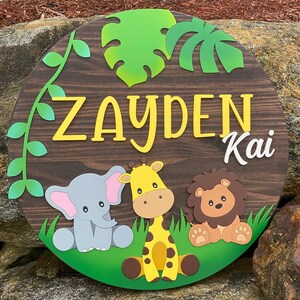 Personalized Jungle Nursery Name Bedroom Sign