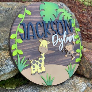 Personalized Safari Nursery Name Bedroom Sign
