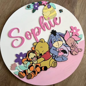 Personalized Winnie the Pooh Nursery Name Bedroom Sign