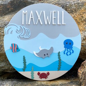 Personalized Under the Sea Nursery Name Bedroom Sign