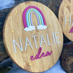 Personalized Rainbow Nursery Name Bedroom Sign