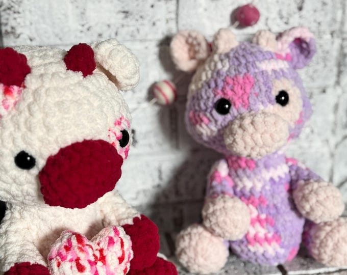Featured listing image: Valentine's Day Plush Cow with Heart