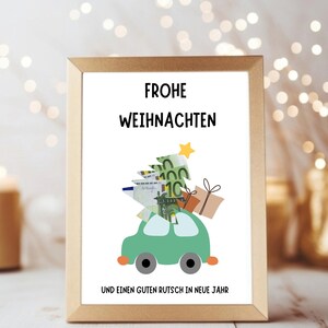 Christmas money gift, DIY, digital download, Christmas gift, money gift to cut out, Christmas gift