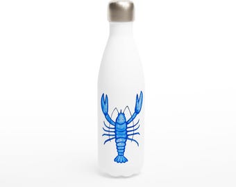 Blue Lobster Water Bottle by Greta Siren