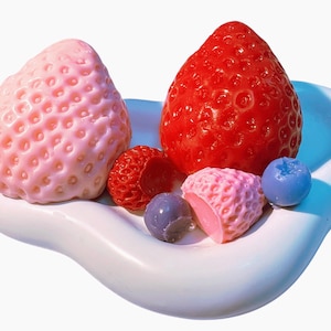 6pcs Strawberries and blueberries Taba Squishy,Stress-Reliever Sensory Desk Toys, Sticky and Fidget Big Taba Squishy. Cute toy gifts for Kid