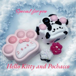 5pcs Cat Paw Taba Squishy,Stress-Reliever Sensory Desk Toys, Sticky and Fidget Big Taba Squishy Paw is Cute toy gifts for Kids and Adults