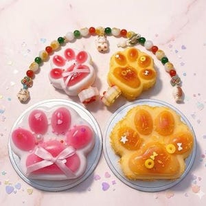 5pcs Cat Claw Rice Ball| Taba Squishy | Stress-Reliever Toy | Sensory Toy | Handmade | Desk Toy | Fidget Toy | Cute Gift