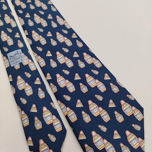 Hermes Paris 7529 IA Silk Designer Necktie Poupees Russes Matriochkas Doll Pattern Blue Men Tie France