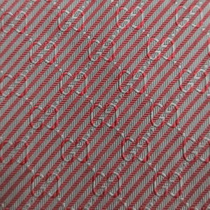 Authentic Vintage Gucci Woven Silk  Designer Classic Necktie Whimsical GG Monogram Link Stripe Pattern Italy, Red Luxury Men&#39;s Tie,