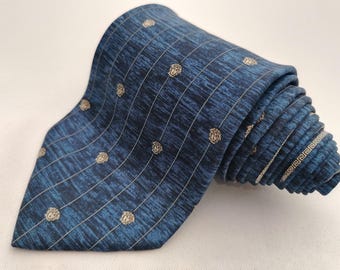 Corbata de seda vintage de Gianni Versace: Raya Medusa, hecha en Italia