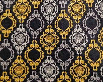 Vintage Gianni Versace Silk Necktie: Medusa Floral Scarf Pattern, Made in Italy
