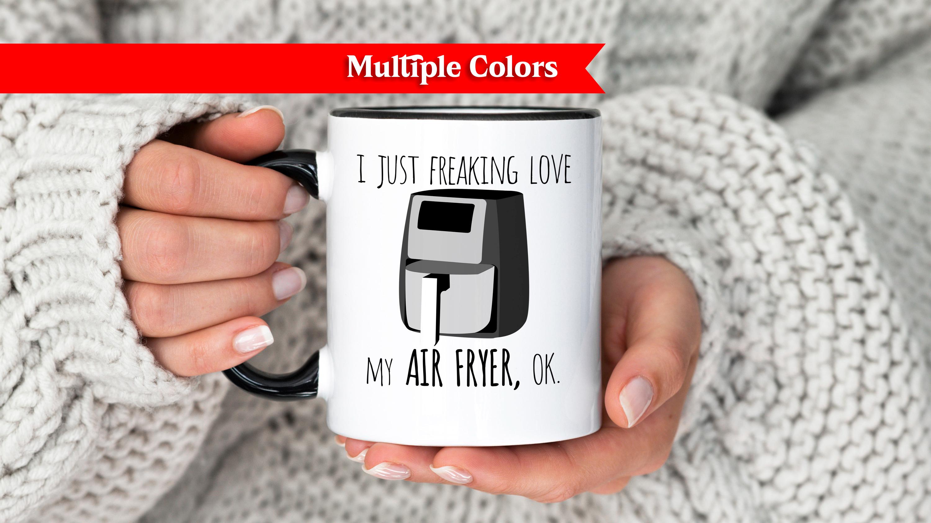 Tazza da caffè con friggitrice ad aria, regalo divertente per gli amanti della friggitrice ad aria, regalo unico con ventola per friggitrice ad aria,