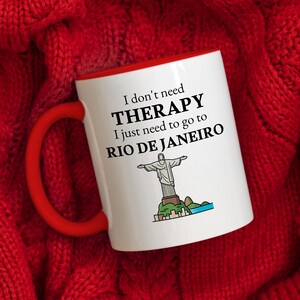 Taza de café de Río de Janeiro, recuerdo de Brasil, regalo para amantes de Ipanema, fanático de Copacabana, regalo único de Río de Janeiro, regalo de viaje a Río de Janeiro imagen 4