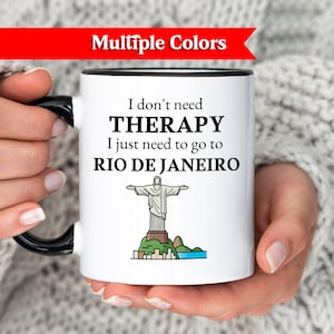 Taza de café de Río de Janeiro, recuerdo de Brasil, regalo para amantes de Ipanema, fanático de Copacabana, regalo único de Río de Janeiro, regalo de viaje a Río de Janeiro imagen 1