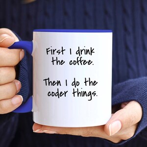 Codeerkoffiemok, grappig codeercadeau, aanwezige programmeur, cadeau-idee softwareontwikkelaar, mok IT-coder, verjaardagscadeau techneut, verjaardagscadeau afbeelding 3