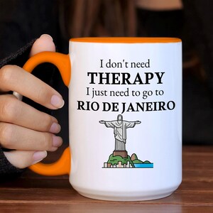 Taza de café de Río de Janeiro, recuerdo de Brasil, regalo para amantes de Ipanema, fanático de Copacabana, regalo único de Río de Janeiro, regalo de viaje a Río de Janeiro imagen 6