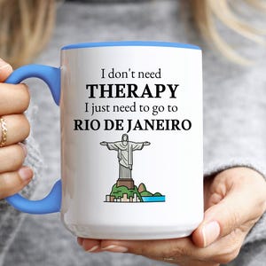 Taza de café de Río de Janeiro, recuerdo de Brasil, regalo para amantes de Ipanema, fanático de Copacabana, regalo único de Río de Janeiro, regalo de viaje a Río de Janeiro imagen 3