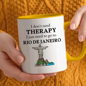 Taza de café de Río de Janeiro, recuerdo de Brasil, regalo para amantes de Ipanema, fanático de Copacabana, regalo único de Río de Janeiro, regalo de viaje a Río de Janeiro imagen 7