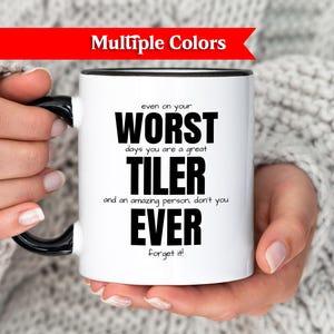 Kaffemugg för plattsättare, rolig present till maken, bästa plattsättaren någonsin, unik uppskattningspresent för plattsättare till honom eller henne, unik presentidé