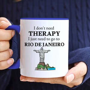 Taza de café de Río de Janeiro, recuerdo de Brasil, regalo para amantes de Ipanema, fanático de Copacabana, regalo único de Río de Janeiro, regalo de viaje a Río de Janeiro imagen 2
