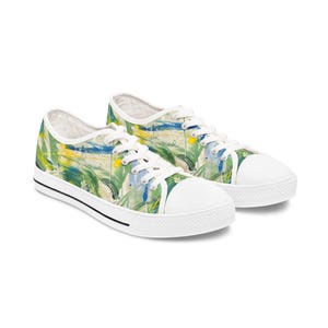 Baskets basses colorées pour femme, baskets à fleurs, chaussures artistiques en toile, chaussures tout-aller, baskets de tous les jours, cadeau pour elle