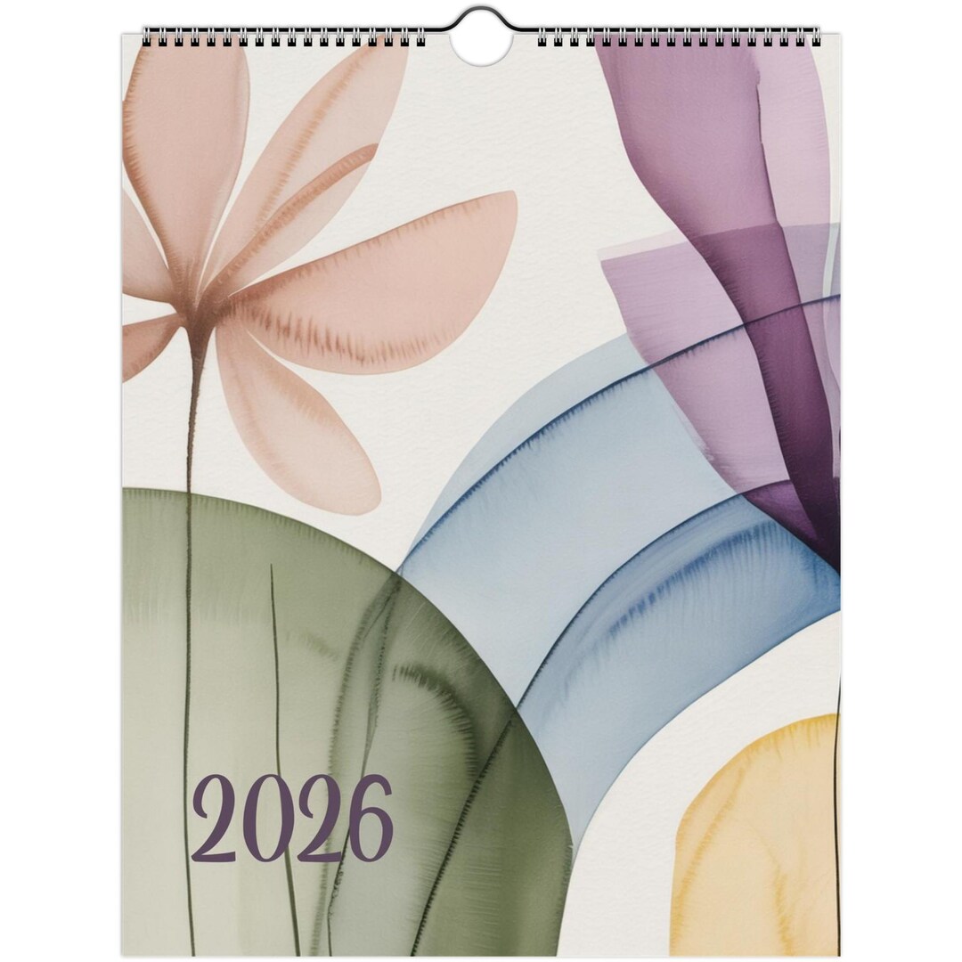 Abstract Floral Watercolor Art Wall Calendar 2026 - Etsy