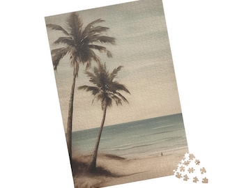 Vintage Palm Beach-zeegezichtpuzzel, 1014 stukjes, legpuzzel kusttafereel