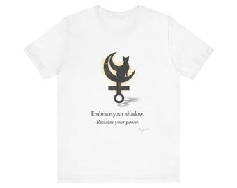 Embrace Your Shadow cat moon symbol Tee | Occult witchy astrology