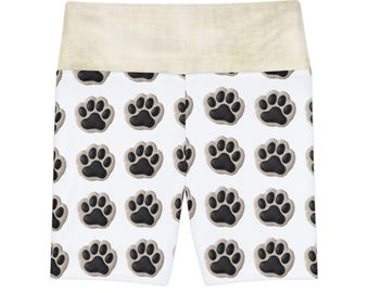 Pantaloncini da allenamento da donna con stampa di zampe, abbigliamento sportivo per amanti degli animali, pantaloncini da palestra, regali per mamme di cani, grazioso abbigliamento fitness estivo