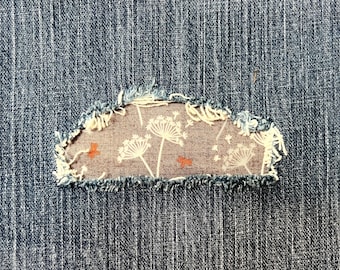 Floral Patch for Denim Jeans Pants Jacket rip hole DIY Iron-on grey orange white