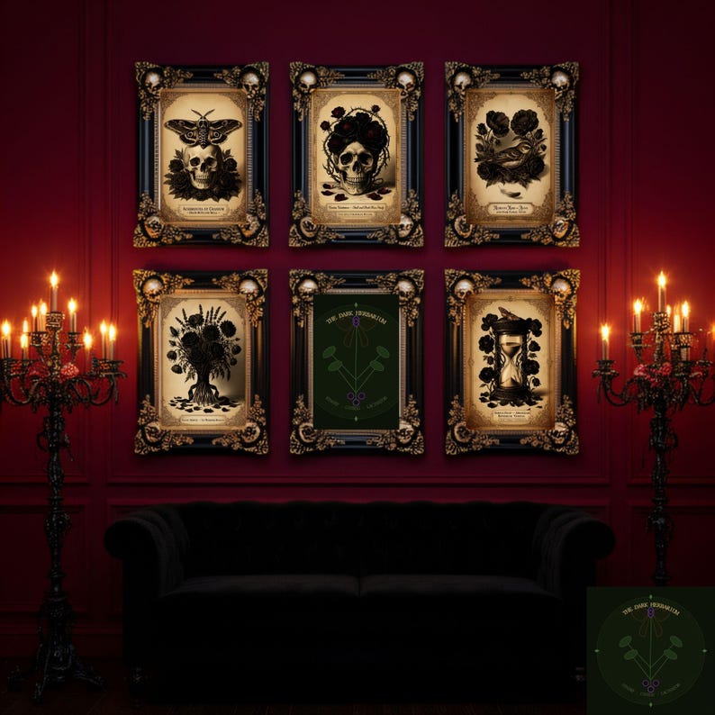 Memento Mori Skull & Rose Wall Art — Gothic Vanitas Print | Victorian ...
