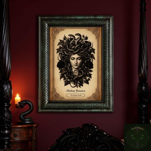 Gothic Serpent & Occult Botanical Wall Art — Dark Snake Print | Victorian Witch Decor