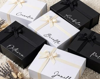 Personalized Bridesmaid Proposal Box, Custom Name Magnetic Ribbon Box, Bridesmaid Gift Box, Will You Be My Bridesmaid Box, Wedding Gift box