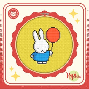 Miffy Balloon Bunny Cross Stitch Pattern | Digital PDF Download