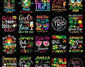 Girls Trip Jamaican 2025 png bundle, Girls Trip Jamaica 2025 Png, Sublimation Design, Summer Png, Vacation Png, Instant Digital Download