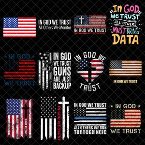 In God We Trust Png bundle, Patriotic Eagle Png, Independence Day Png, American 4th Of July Png, Eagle USA Flag Png, Memorial Day Png