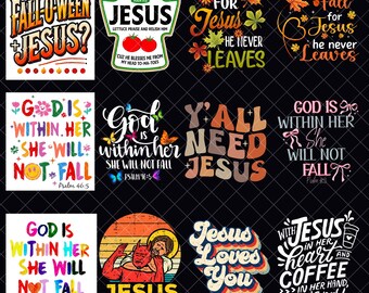 Fall for Jesus Png bundle, Floral Christian Fall Png, Preppy Autumn Pumpkin Cross Png, Christian Bible Verse Sublimation, Coquette Fall Png