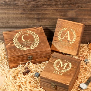 Personalisiertes Whiskyglas-Set mit Holzkiste, Trauzeugen Geschenk, Trauzeugen Geschenk, Trauzeuge-Vorschlag, Whisky-Stein-Set, Geschenke für Männer